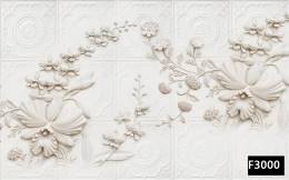 Kabartmalı çiçek desenli 3d duvar kağıdı f3000