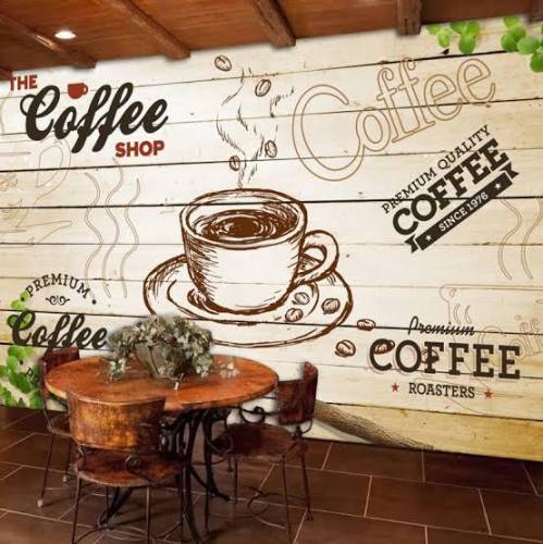 Kafeterya için kahve fincanı duvar kağıdı - 0