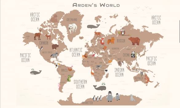 Krem fon dünya haritası - 0