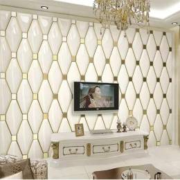 3D Gold TV ünitesi duvar kağıdı çapraz çizgili