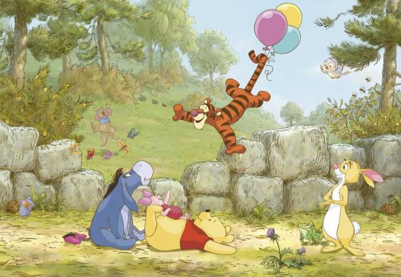 8-460 Komar Winnie Pooh Ballooning Çocuk Odası Duvar Kağıdı - 0