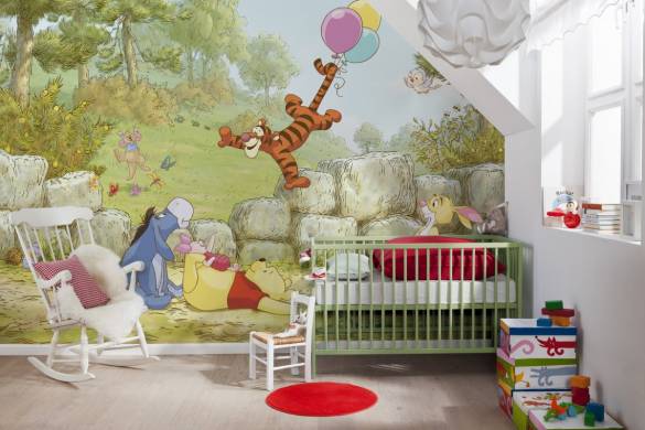 8-460 Komar Winnie Pooh Ballooning Çocuk Odası Duvar Kağıdı - 1