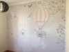 Balonda Fil uçuyor Kelebekli Çiçekli çocuk odası duvar kağıdı - Thumbnail (4)