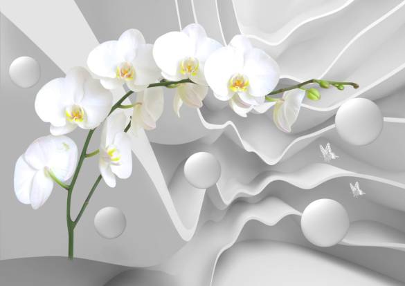 Çiçekli 3D Duvar Kağıdı - 1