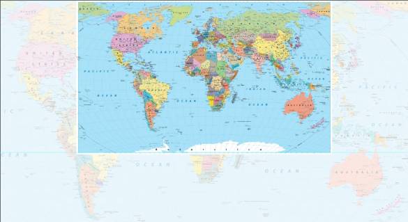 Çocuk odası dünya haritası duvar kağıdı - 7