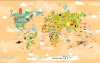 Çocuk odası dünya haritası duvar kağıdı - Thumbnail (31)