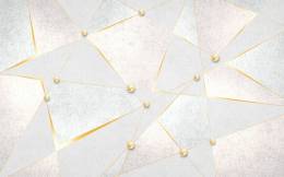 Gold Mavi Geometrik Desenli 3D Duvar Kağıdı (Kopya)