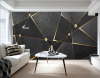 Gold Siyah Geometrik Desenli 3D Duvar Kağıdı - Thumbnail (4)
