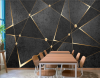 Gold Siyah Geometrik Desenli 3D Duvar Kağıdı - Thumbnail (5)