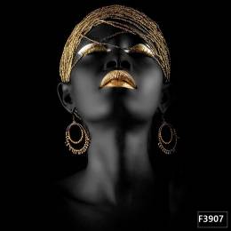 Gold siyah kadın 3d duvar kağıdı f3907
