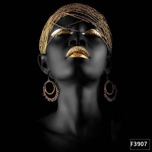 Gold siyah kadın 3d duvar kağıdı f3907 - 0