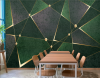 Gold Yeşil Geometrik Desenli 3D Duvar Kağıdı - Thumbnail (5)