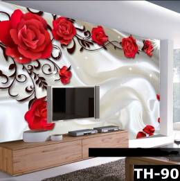 Güller Dekoratif TV Yatak Odası Duvar Kağıdı