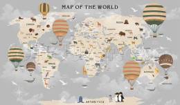 İngilizce Çocuk Odası Dünya Haritası duvar kağıdı