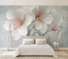 Kabartmalı Çiçek Desenli 3D Duvar Kağıdı - Thumbnail (3)