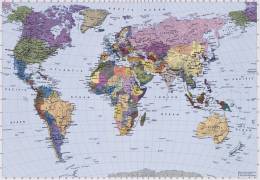Komar 4-050 Dünya Haritası Poster Duvar Kağıdı