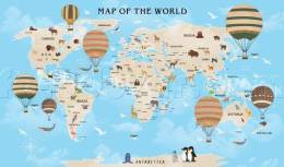 Mavi Çocuk odası dünya haritası