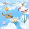 Mavi gökyüzü balon uçaklar duvar kağıdı - Thumbnail (1)