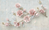 Pembe Çiçek Dalları Kabartmalı 3D Duvar Kağıdı - Thumbnail (2)