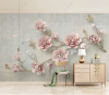 Pembe Çiçek Dalları Kabartmalı 3D Duvar Kağıdı - Thumbnail (3)