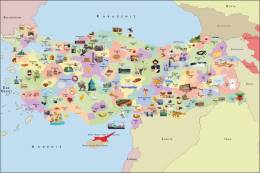 Türkiye Haritası çocuk odası duvar kağıdı