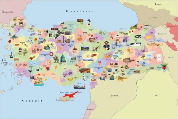 Türkiye Haritası çocuk odası duvar kağıdı - 0