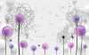 Uçuşan Çiçekler lila pembe renk kelebekli duvar kağıdı - Thumbnail (1)